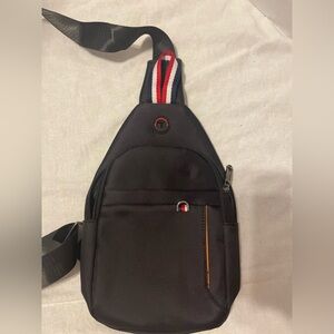 Westend Urban Crossbody Slingbag, Daypack for Men and Women. Black